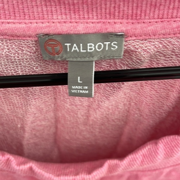 NWOT T By Talbots Women’s Pink Long Sleeve Sweatshirt Top Size Large - Picture 2 of 8